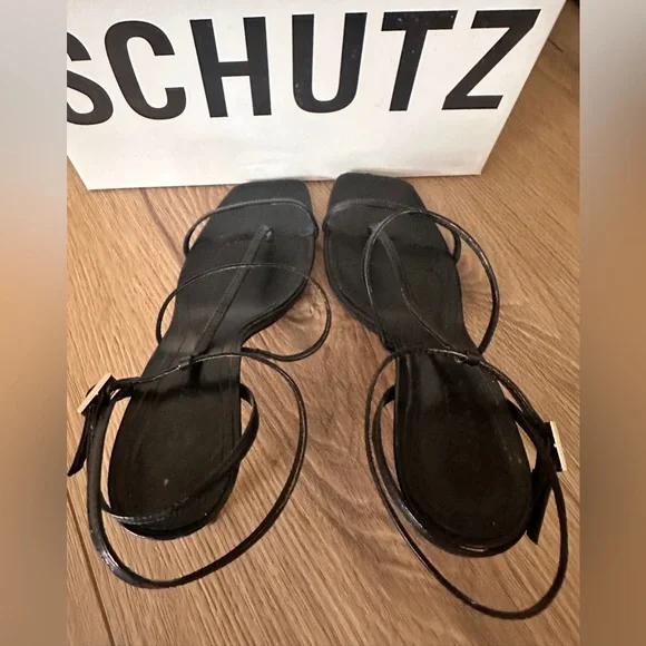 SCHUTZ Ameena Black Strappy Heels size 9 - Picture 3 of 8